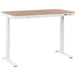 Beliani KENLY - Verstelbaar bureau - Wit - 120 cm - Vezelplaat