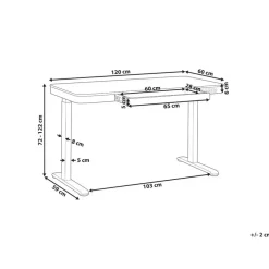 Beliani KENLY - Verstelbaar bureau - Wit - 120 cm - Vezelplaat
