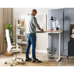 Beliani KENLY - Verstelbaar bureau - Wit - 120 cm - Vezelplaat