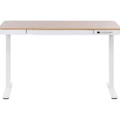 Beliani KENLY - Verstelbaar bureau - Wit - 120 cm - Vezelplaat