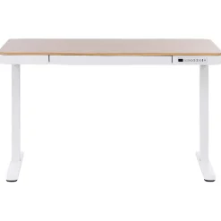 Beliani KENLY - Verstelbaar bureau - Wit - 120 cm - Vezelplaat