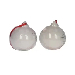 Kerstballen|Kerstdecoratie-Merkloos Kerstballen - 2 stuks - DIY - 8 cm - inclusief kwast en verf