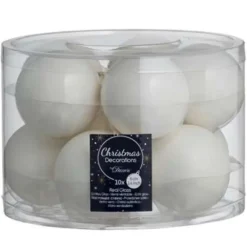 Leen Bakker Kerstballen, 10 stuks - wit - Ø6 cm
