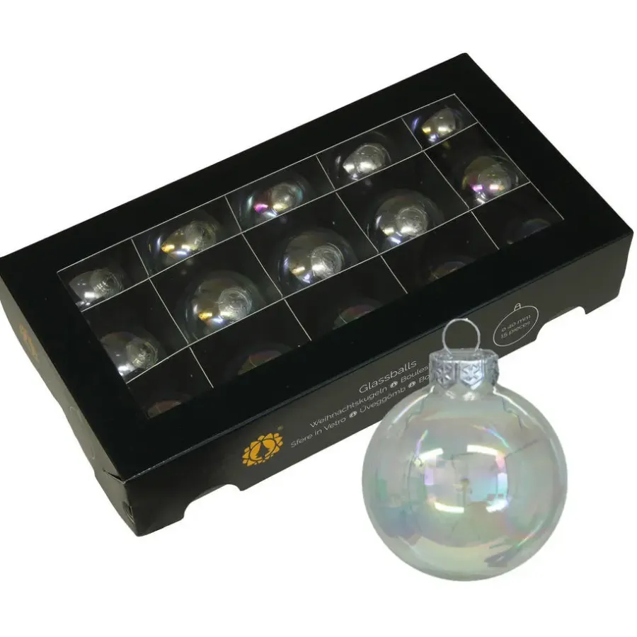 Kerstballen-Othmar Decorations Kerstballen glas 15x-transparant parelmoer 4 cm- milieubewust