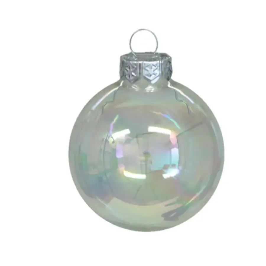 Kerstballen-Othmar Decorations Kerstballen glas 15x-transparant parelmoer 4 cm- milieubewust