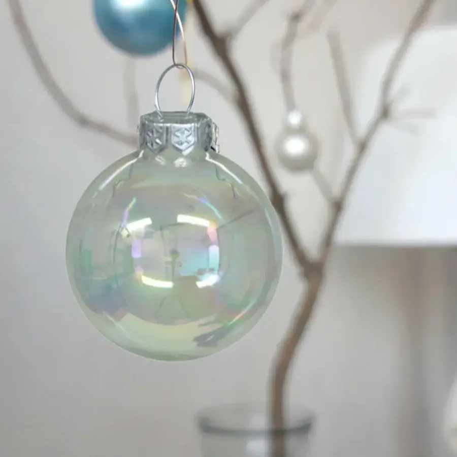 Kerstballen-Othmar Decorations Kerstballen glas 15x-transparant parelmoer 4 cm- milieubewust