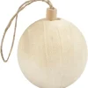 Merkloos Kerstboom decoratie bal - van licht hout - 6,4 cm