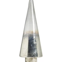 Beelden-Leen Bakker Kerstboom glas zilverkleur 32xØ11 cm