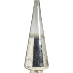 Beelden-Leen Bakker Kerstboom glas zilverkleur 38xØ12cm