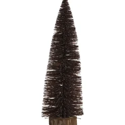 Beelden-Leen Bakker Kerstboom met glitters bruin kunststof - 35 cm hoog