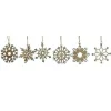 Merkloos Kersthangers - 6x - sneeuwvlokken - naturel - hout - 6 cm