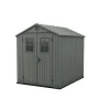 Merkloos Keter Darwin 68 Tuinhuis - dubbele deuren + ramen - 190x244x221 - Groen