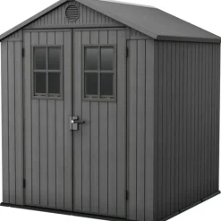 Tuinhuizen-Keter Darwin 66 Tuinhuis - dubbele deuren + ramen - 190x183x221 cm - Grijs