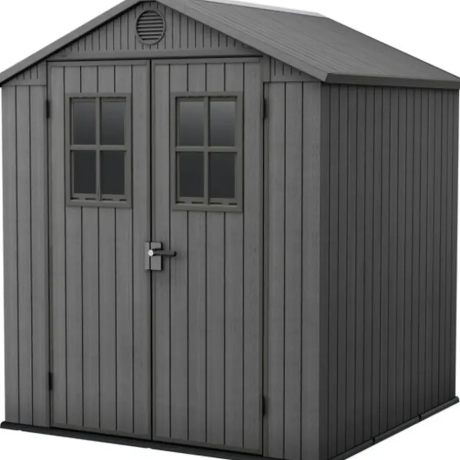 Tuinhuizen-Keter Darwin 66 Tuinhuis - dubbele deuren + ramen - 190x183x221 cm - Grijs
