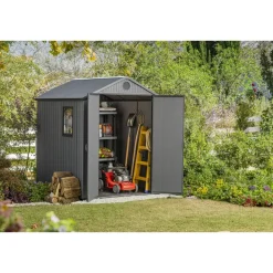 Tuinhuizen-Keter Darwin 66 Tuinhuis - dubbele deuren + ramen - 190x183x221 cm - Grijs