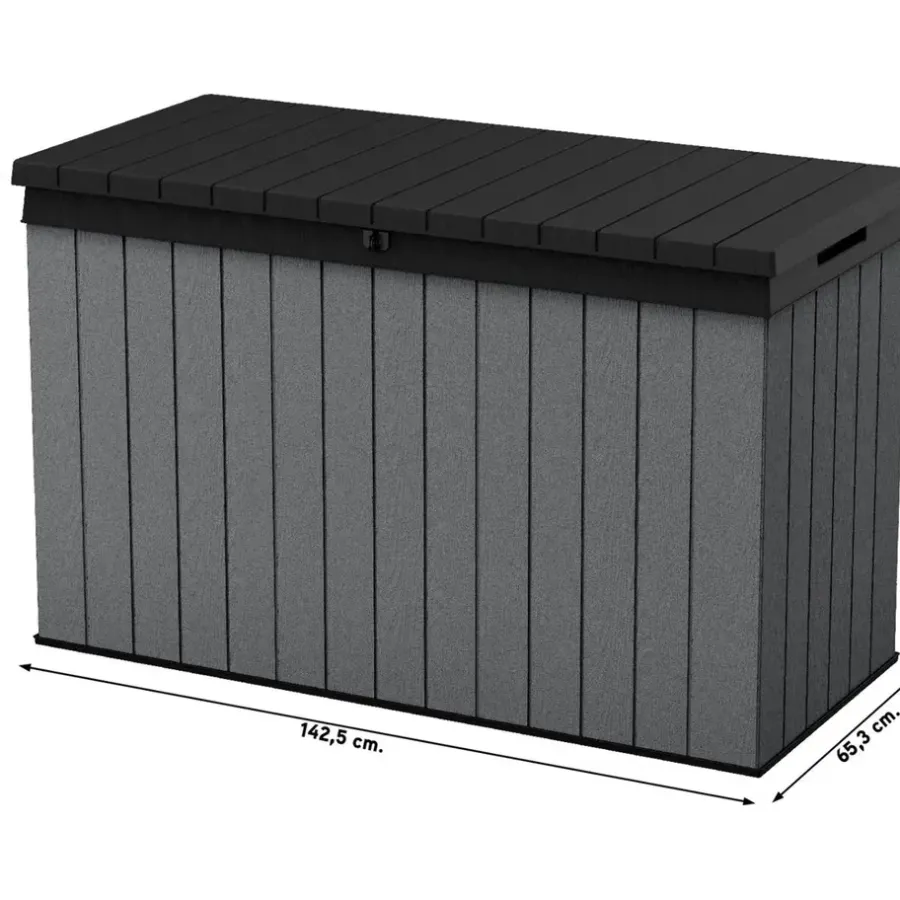 Kussenboxen-Keter Darwin Opbergbox - 670L - 142.5x65.5x89.52cm - Grijs