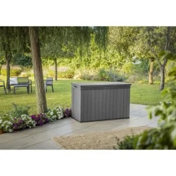 Kussenboxen-Keter Darwin Opbergbox - 670L - 142.5x65.5x89.52cm - Grijs