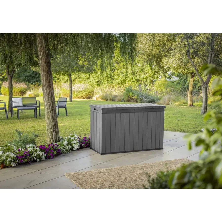 Kussenboxen-Keter Darwin Opbergbox - 670L - 142.5x65.5x89.52cm - Grijs