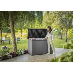 Kussenboxen-Keter Darwin Opbergbox - 670L - 142.5x65.5x89.52cm - Grijs