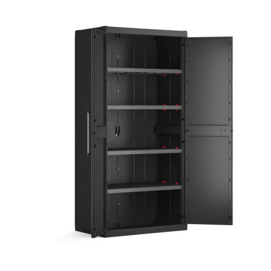 Keter Detroit XL Hoge Kast - 4 planken - 89x54x182cm - Zwart