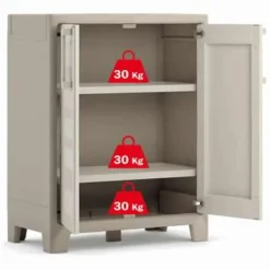 Wandkasten-Keter Gulliver Lage Kast - 2 Planken - 80x44x100 cm - zand/beige