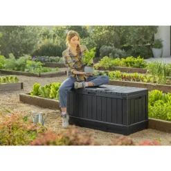 Keter Kentwood Opbergbox - 128x53.6x59 cm - 350 L - Grafiet