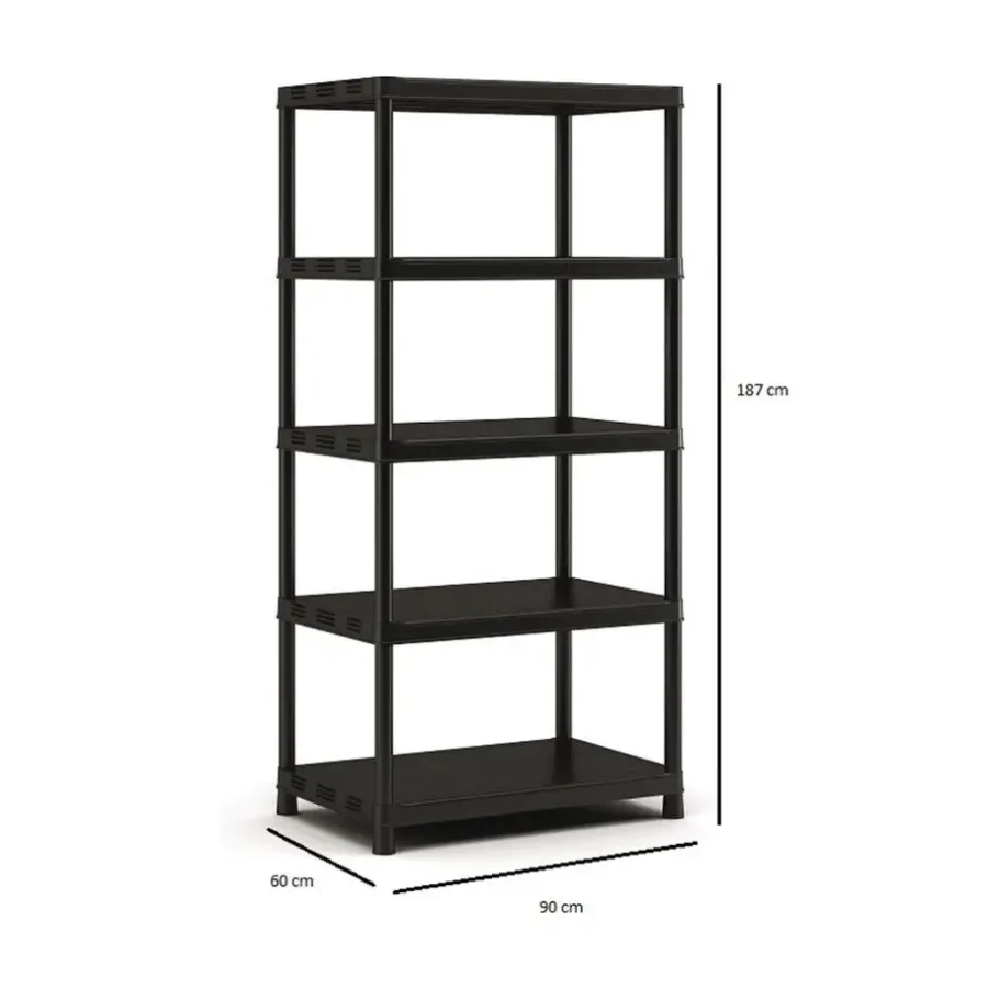 Stellingkasten-Keter Kunststof Stellingkast extra breed - 90x60x187cm - zwart