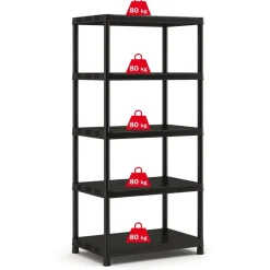 Stellingkasten-Keter Kunststof Stellingkast extra breed - 90x60x187cm - zwart