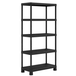 Stellingkasten-Keter Kunststof Stellingkast Tribac - Opbergrek - 90x45x182cm - zwart