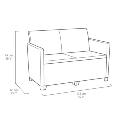 Loungesets-Keter Marie Essential Loungeset + Orlando tafel - 4 personen - Antraciet