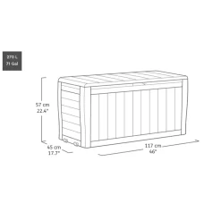 Kussenboxen-Keter Marvel Plus Opbergbox - 270L - 116,7x44,7x57cm - Antraciet