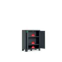 Stellingkasten-Keter Moby lage kast - 2 planken - 80x44x100 cm - Antraciet