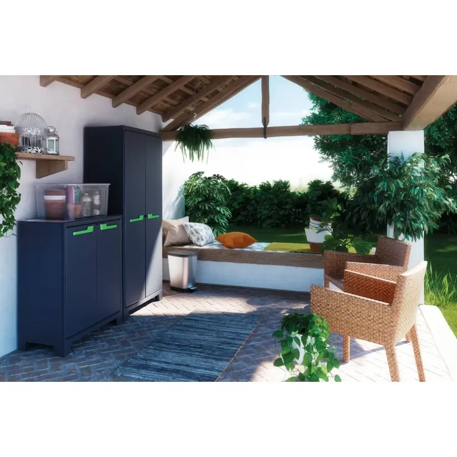 Stellingkasten-Keter Moby lage kast - 2 planken - 80x44x100 cm - Antraciet