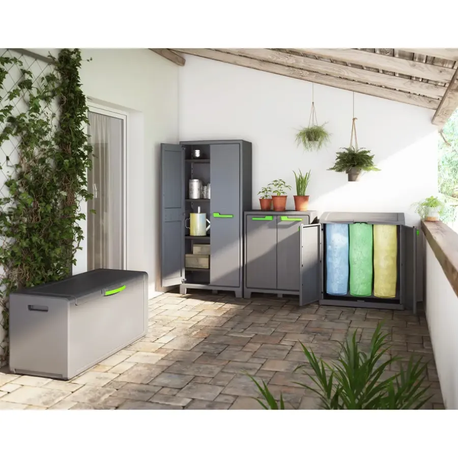 Stellingkasten-Keter Moby lage kast - 2 planken - 80x44x100 cm - Antraciet