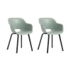Tuinstoelen-Keter Noa Tuinstoel - 2 stuks - 55x56.5x80cm - metalen onderstel - Vintage green