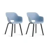 Tuinstoelen-Keter Noa Tuinstoel - 2 stuks - 55x56.5x80cm - metalen onderstel - Blauw