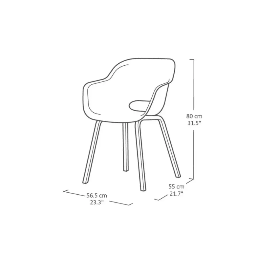 Tuinstoelen-Keter Noa Tuinstoel - 2 stuks - 55x56.5x80cm - metalen onderstel - Blauw