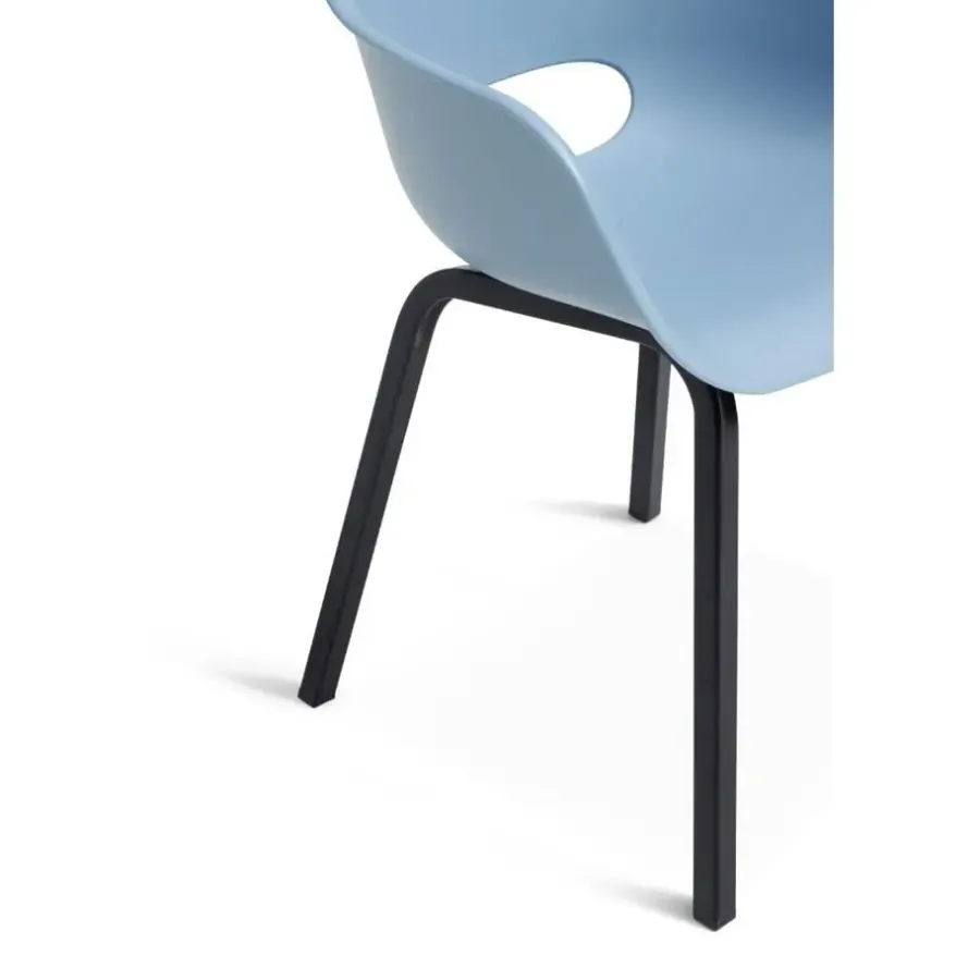 Tuinstoelen-Keter Noa Tuinstoel - 2 stuks - 55x56.5x80cm - metalen onderstel - Blauw