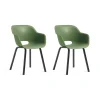 Keter Noa Tuinstoel - 2 stuks - 55x56.5x80cm - metalen onderstel - Olijfgroen
