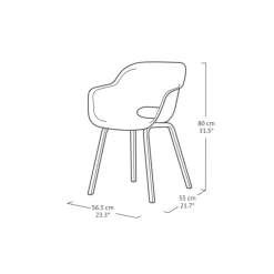Keter Noa Tuinstoel - 2 stuks - 55x56.5x80cm - metalen onderstel - Olijfgroen
