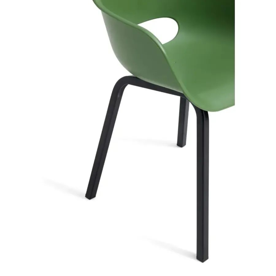 Keter Noa Tuinstoel - 2 stuks - 55x56.5x80cm - metalen onderstel - Olijfgroen