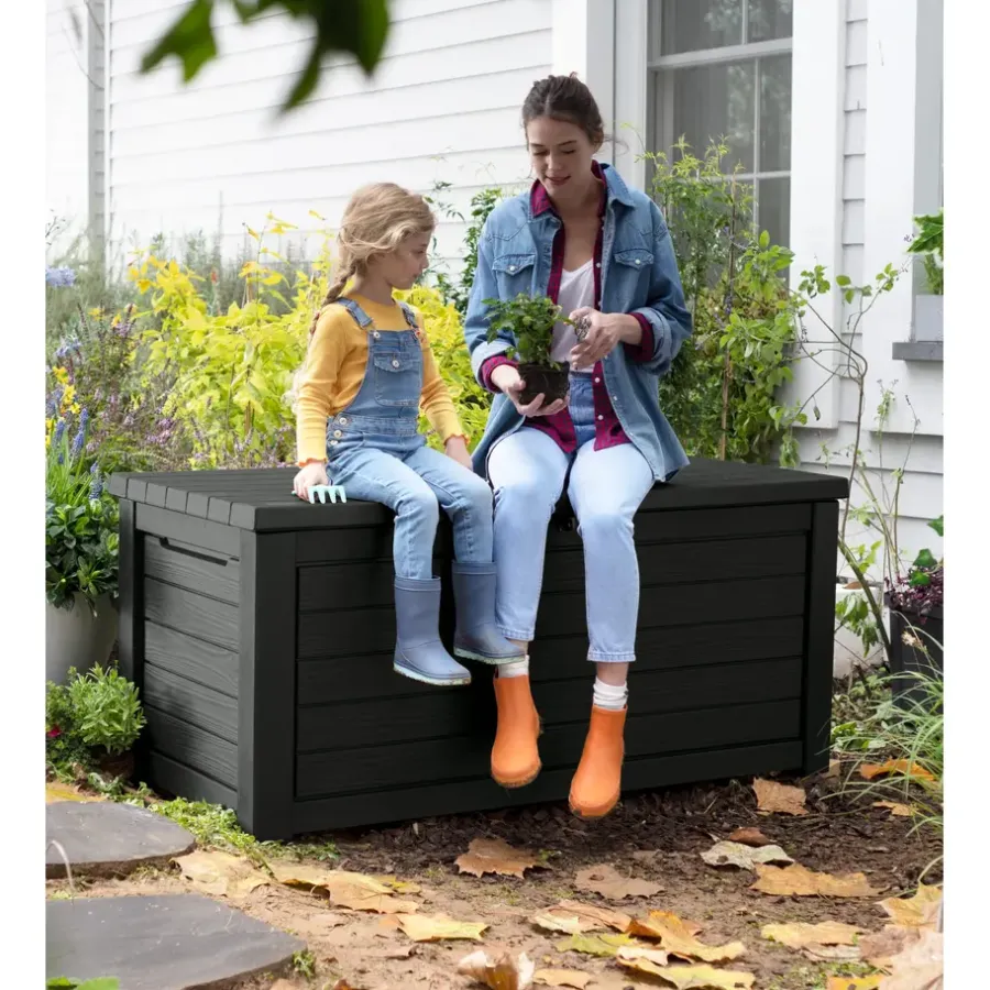 Kussenboxen-Keter Northwood Opbergbox - 630L - 155.1x72.4x69.4 cm - Grafiet