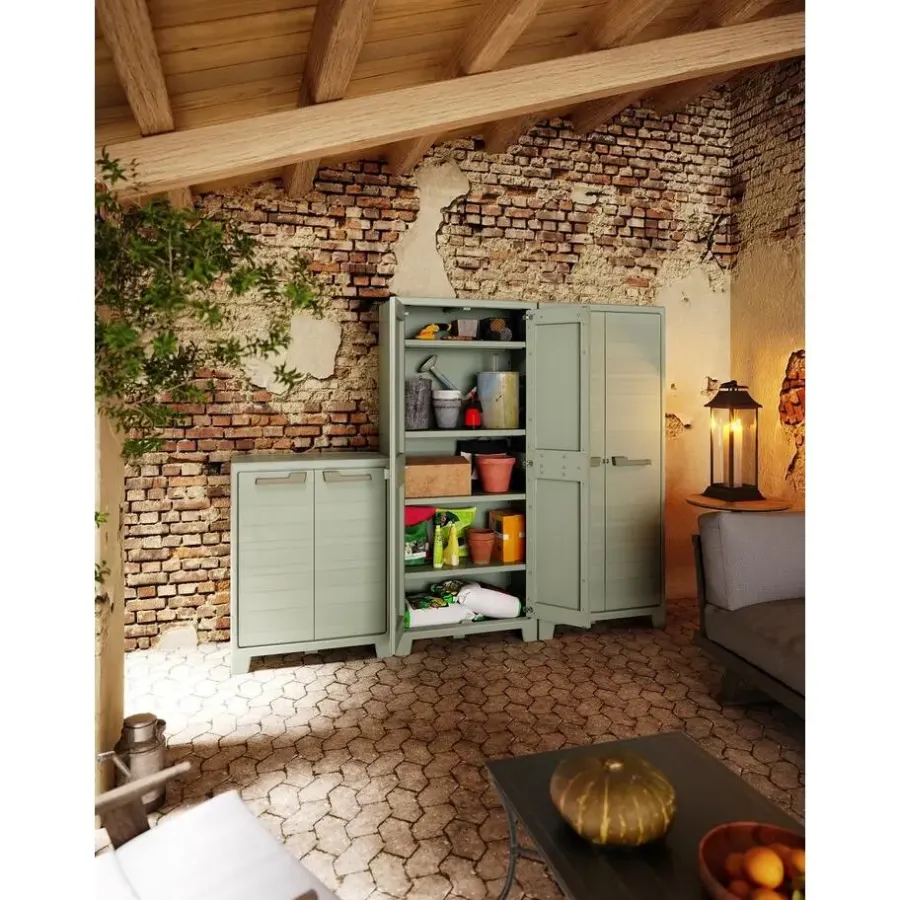 Wandkasten-Keter Planet Outdoor Opbergkast hoog - 4 planken