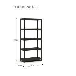 Keter Plus Shelf 90/5 - 5 Planken - 90x40x182cm - Zwart