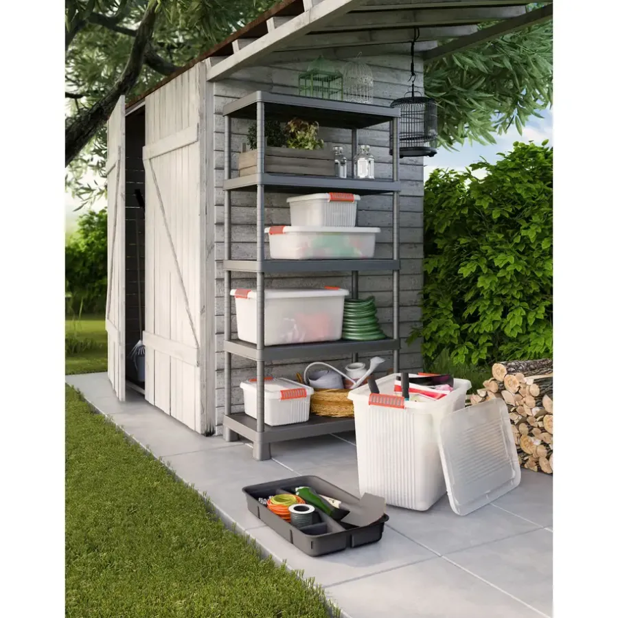 Keter Plus Shelf 90/5 - 5 Planken - 90x40x182cm - Zwart