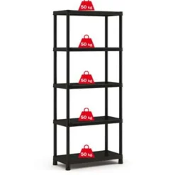 Keter Plus Stellingrek 80/5 - 5 Planken - 80x40x187 cm - zwart