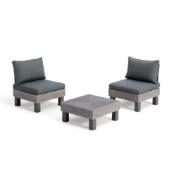 Loungesets-Keter Signature Elements Balkonset 2 personen - met groene kussens - Cappuccino