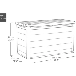 Kussenboxen-Keter Signature Opbergbox 757L - 151.7x72.5x90cm - Storm Grey