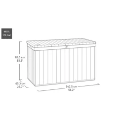 Keter Venetian Opbergbox - 670L - 142.5x65.3x89.5cm - Bruin
