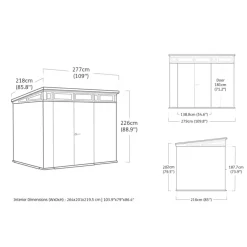 Tuinhuizen-Keter Venetian Pent 97 Tuinhuis - 279x218x226cm - Bruin